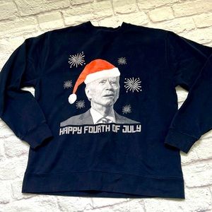 Joe Biden Xmas sweatshirt Santa hat unisex